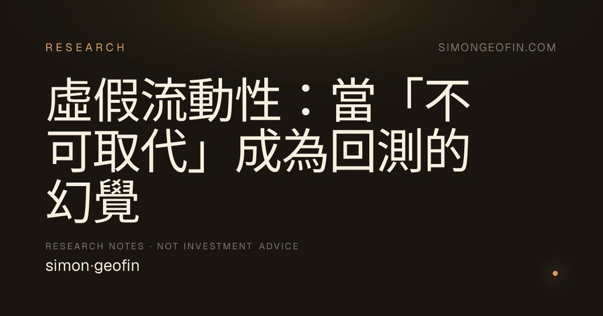 虛假流動性：當「不可取代」成為回測的幻覺